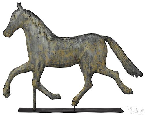 Large swell bodied copper horse weathervane