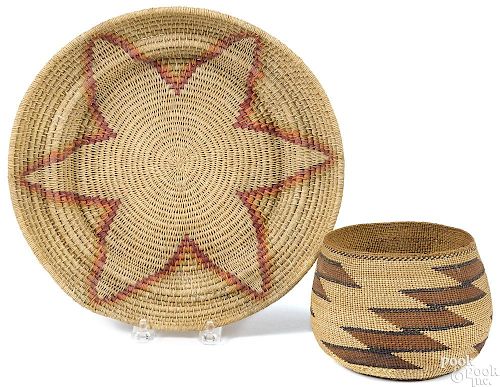 California Native American Indian coiled basket