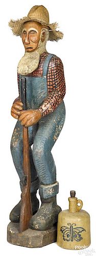 Folk art life sized carved and painted figure