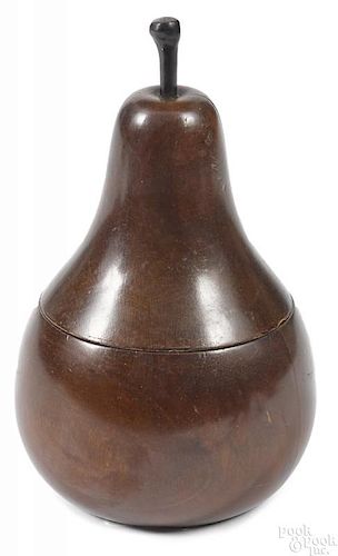 Mahogany pear-form tea caddy, ca. 1900