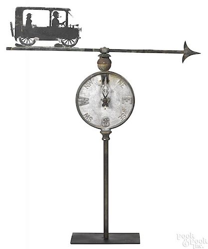 Sheet copper automobile weathervane, early 20th c