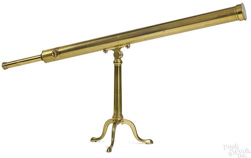 English 3' mahogany cased brass table telescope