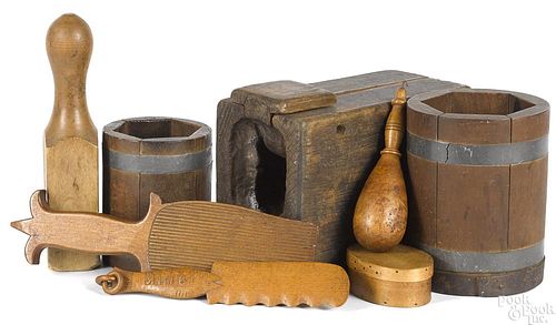 Collection of woodenware, 19th c.