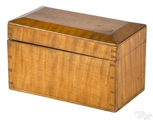 Pennsylvania tiger maple dresser box, 19th c.