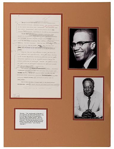 Corrected Manuscript Page from “The Autobiography of Malcolm X.”