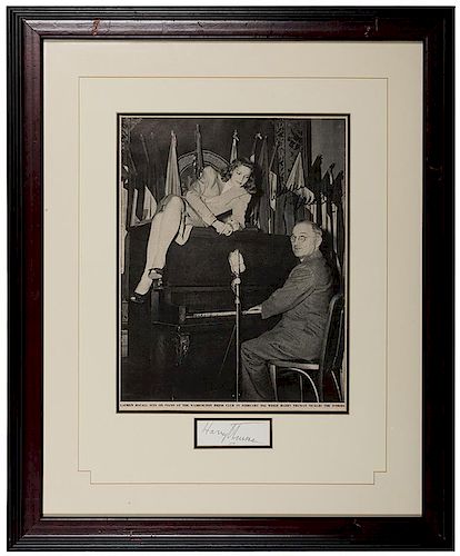 Harry Truman Framed Autograph Display.