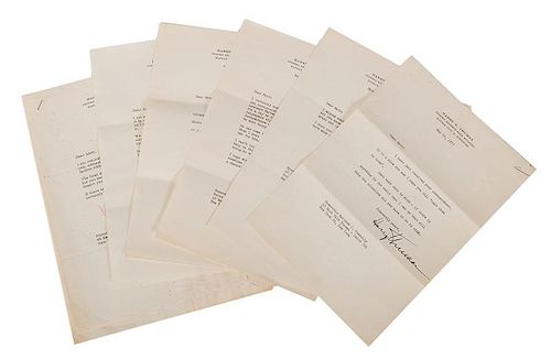 Group of Six Harry Truman Letters, Five Signed.