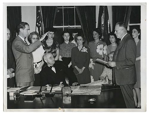 Original Photo of Matthew J. Connelly being sworn in as President Truman’s Senior Secretary.