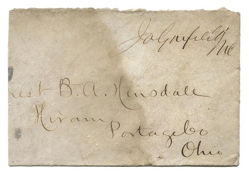 James Garfield Signed Partial Envelope.