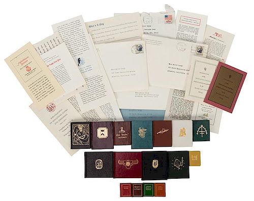 Group of Sixteen Miniature Books Published by Black Cat Press, with Publisher’s Ephemera.
