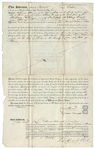 Lot of Four Early Chicago Land Deeds.