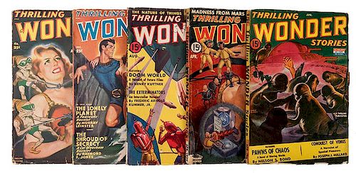 Thrilling Wonder Stories. Lot of 10 Issues.