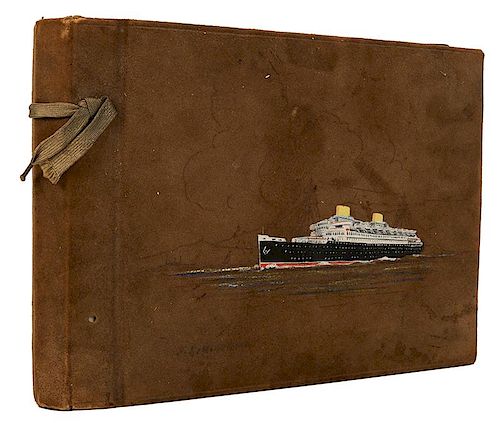 Travel Photo and Postcard Album Compiled Aboard S.S. Europa.