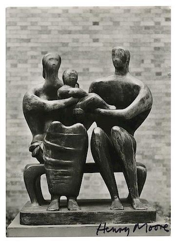 Henry Moore Signed Postcard.