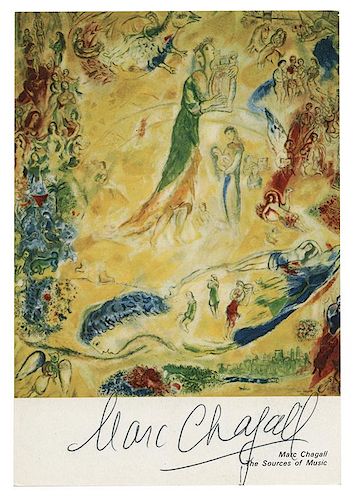 Marc Chagall Signed Postcard.