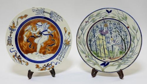 2 Zslonay Porcelain Cabinet Plates