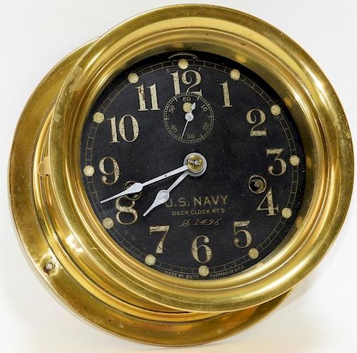 Seth Thomas U.S. Navy Brass Ship's Clock
