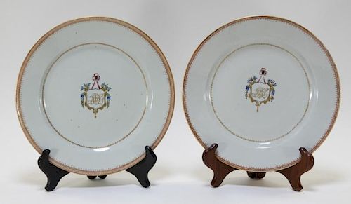 PR Chinese Export Pseudo Armorial Porcelain Plates