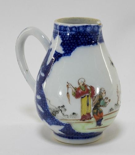 Chinese Blue White Famille Rose Porcelain Pitcher