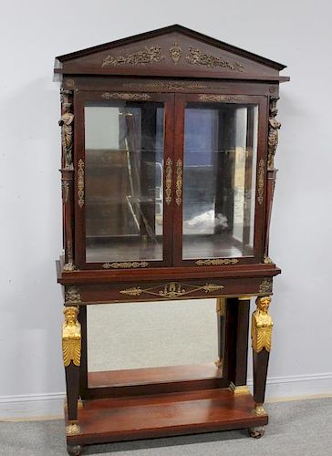 Empire Style Gilt Metal Mounted Vitrine On Stand