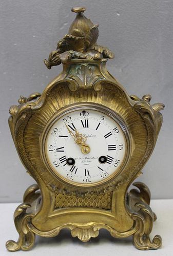 Charles Frodsham, Signed Gilt Bronze Clock .