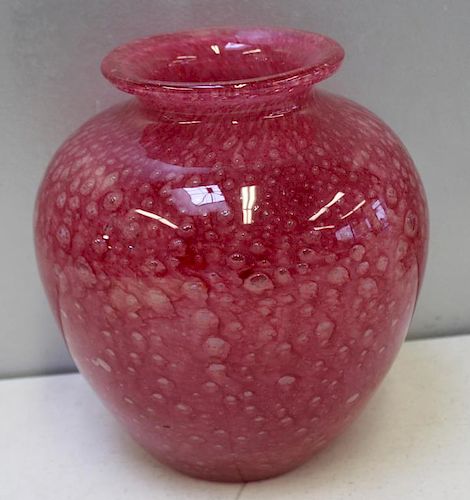 Attributed To Schneider Art Glass Vase.