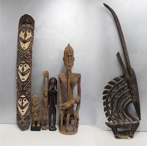 Lot Of Antique African Wood Carved Sculptures