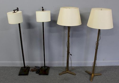 Lot Of 4 Holly Hunt Tall Metal Lamps