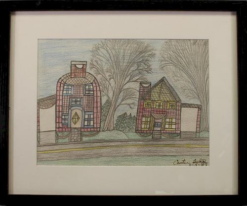 Carter Todd '87 Colored Pencil, Farm House