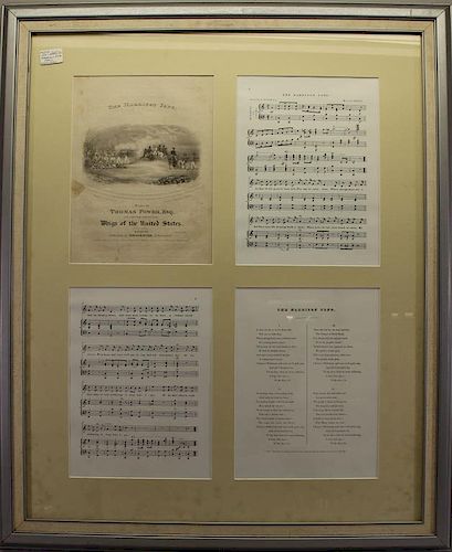 4-Part Framed Music Sheet, "The Harrison Song"