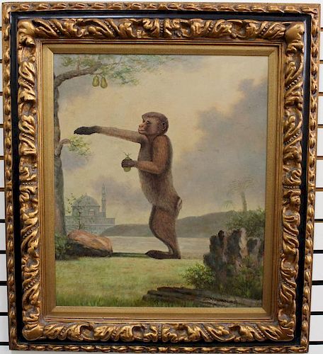 Contemporary Painting of Monkey in a Landscape
