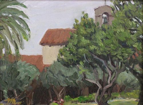 20th C. Signed Landscape w/ House Painting