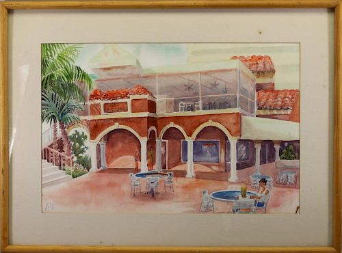 20th C. Signed Painting of Ft Lauderdale Florida