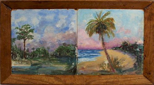 (2) Florida School Paintings, Framed