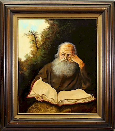 Early 20th C., Elderly Man Reading