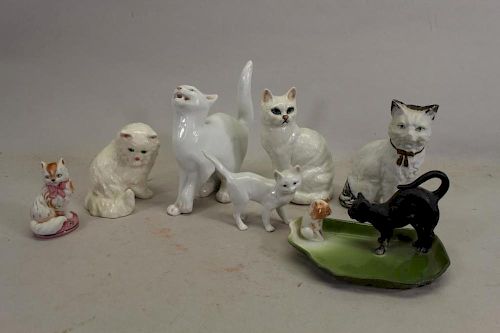 Lot of (7) Cat Figurines