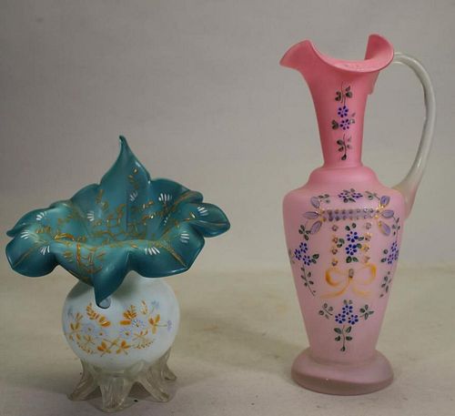 (2) Fenton Style Art Glass Vases