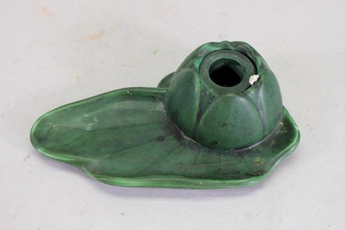 Vintage Art Pottery Inkwell, Signed