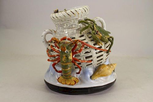 20th C.Porcelain "Lobster Pot"