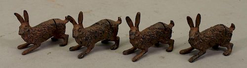 (4) Bronze Rabbit Place Card Holders