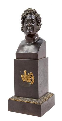 A Continental Bronze Bust Height 13 1/2 inches.