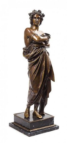 * A Continental Bronze Figure Height 30 1/4 inches.
