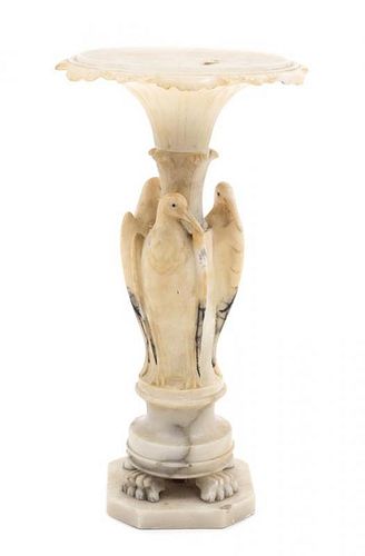 A Continental Alabaster Lamp Height 16 1/2 inches.