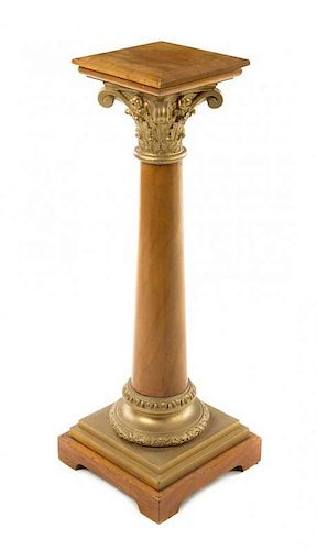 * A Carved Wood Pedestal Height 41 inches.