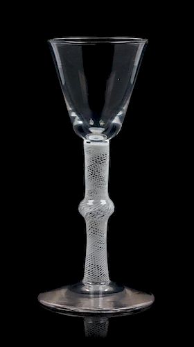 * A Georgian Opaque Twist Wine Stem Height 5 1/2 inches.