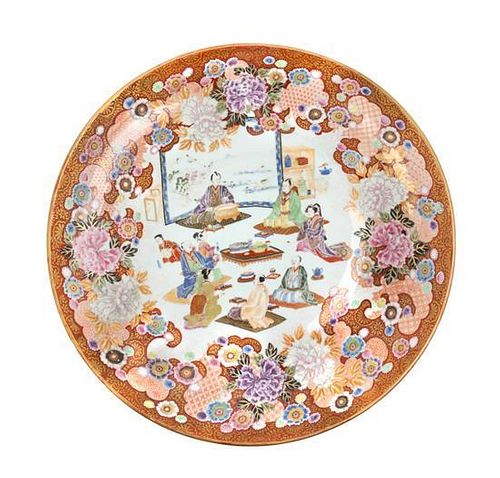 A Large Japanese Porcelain Charger Diameter 24 inches.