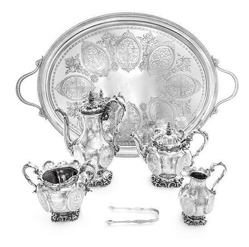 A Victorian Silver Four-Piece Tea and Coffee Service, Charles Riley & George Storer, London, 1851 and John Mitchell, Glasgow,