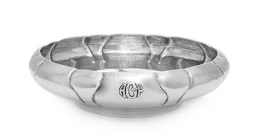 * An American Arts and Crafts Silver Center Bowl, Lebolt & Co., Chicago, IL, First Quarter 20th Century, having a spot-hammer