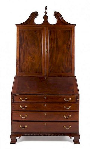An American Slant-Front Secretary Height 94 1/4 x width 46 x depth 23 inches.