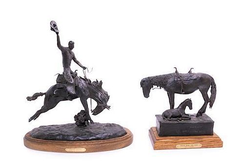 * Earl Wesley Bascom, (American, 1906-1995), Morning Routine and Indian Mare and Colt (two sculptures)